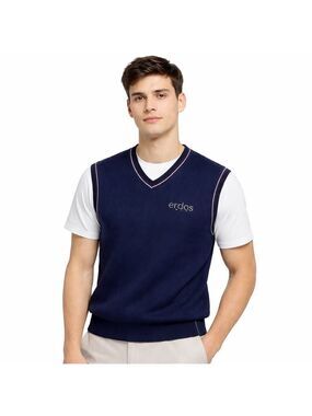 ERDOS Wool Cashmere Blend Navy Blue Vest Unisex US Sz M